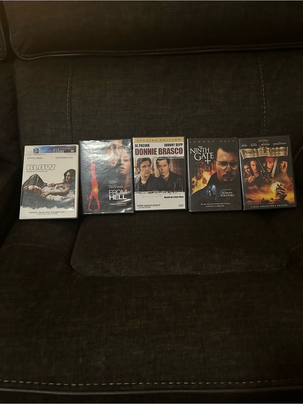 Assorted Johnny Depp 5 Movie DVD Collection - Used in good condition.
